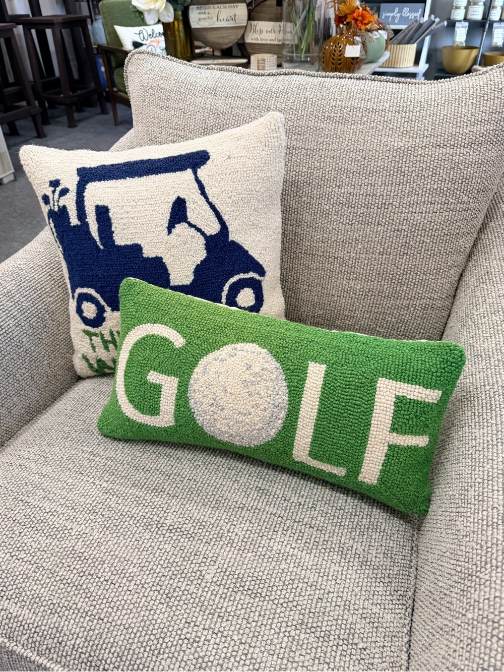 Two throw pillows